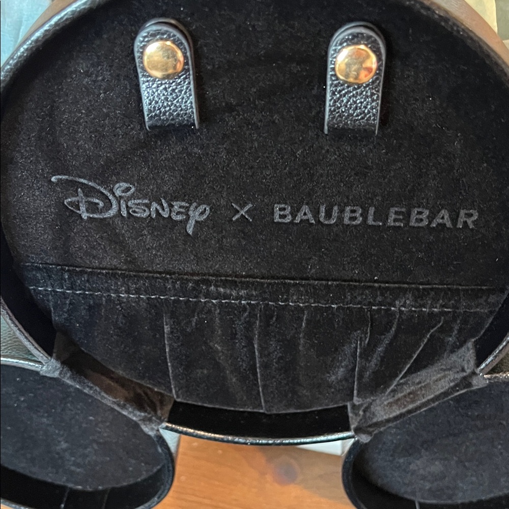 Bauble Bar Licensed Disney Mickey Mouse Metallic Black Jewelry Box Snap Case - Picture 9 of 12